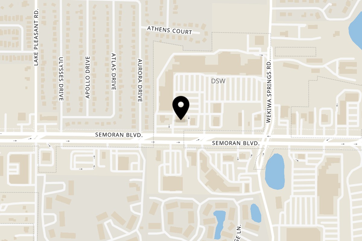 Map showing the location of Quesa Loco Apopka on 2107 E Semoran Blvd STE A in Apopka
